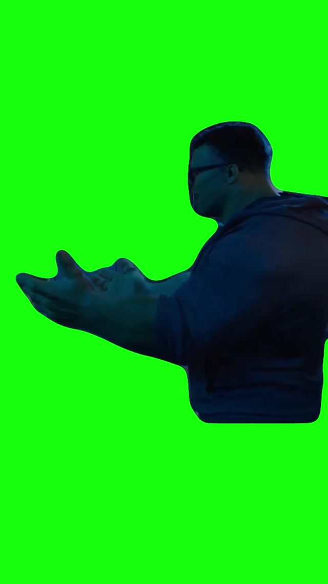 Hulk Saying “Bruh!” Green Screen meme template blank