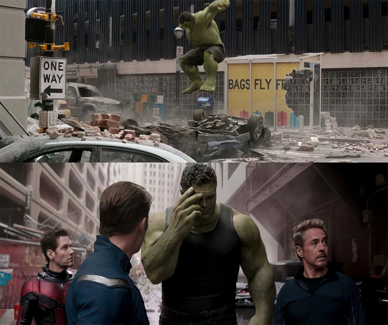 Hulk Smashes vs. Professor Hulk Regrets meme template blank - image format