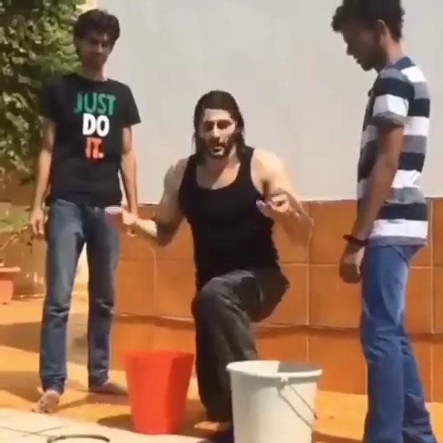 Ice Bucket Pool Throw meme template blank