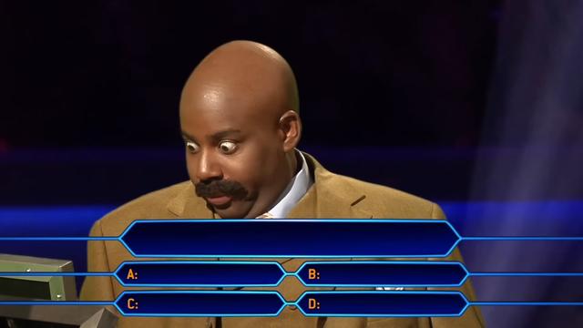 Steve Harvey's Millionaire Panic meme template blank