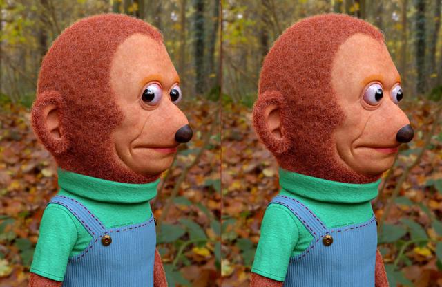 Monkey Puppet Look Away meme template blank