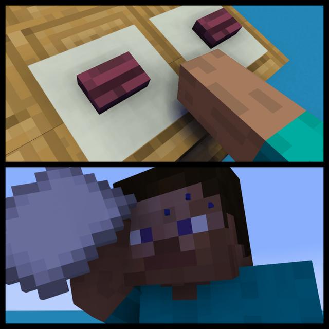 Minecraft Two Buttons meme template blank