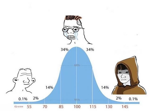IQ Bell Curve meme template blank