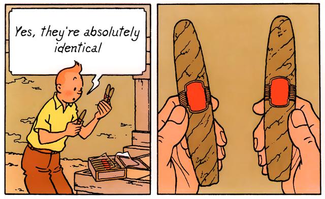 Tintin - Absolutely Identical meme template blank