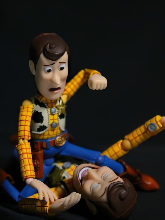 Woody Beats Up Evil Woody meme template blank