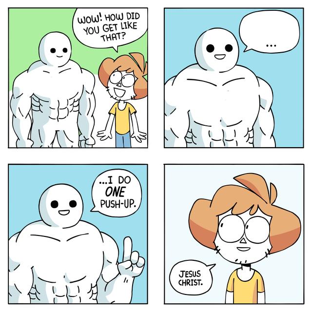 I Do One Push-up meme template blank