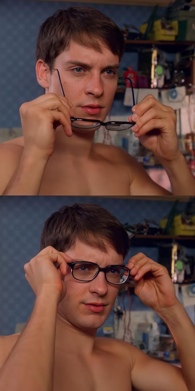 Peter Parker's Glasses meme template blank