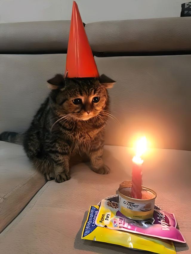 Sad Birthday Cat meme template blank