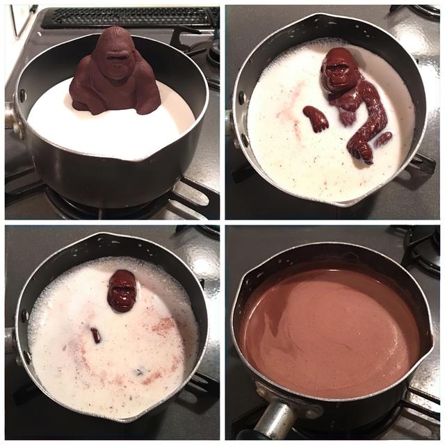 Melting Chocolate Gorilla meme template blank