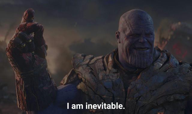 I Am Inevitable meme template blank