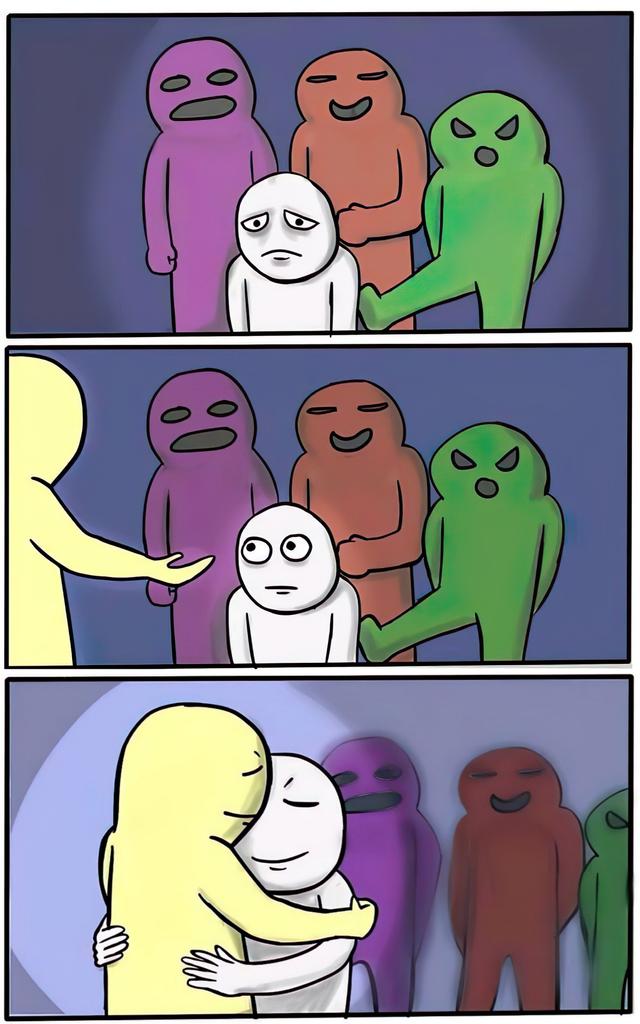 Helping Hand Hug meme template blank