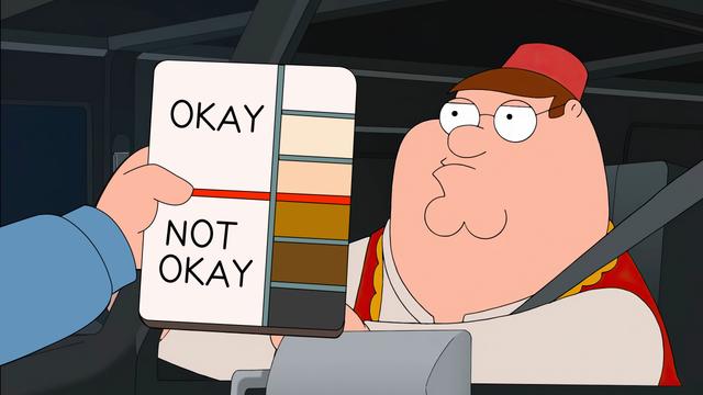 Peter Griffin Skin Tone Chart meme template blank