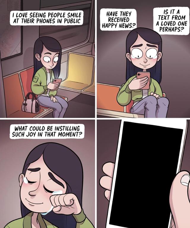 People Smiling at Their Phones meme template blank