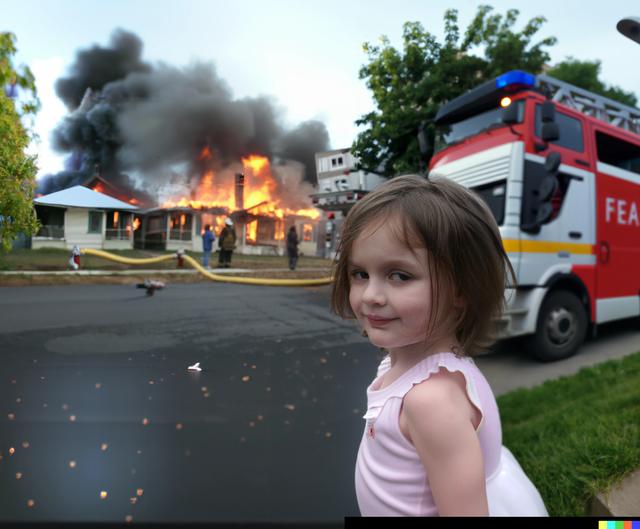 Disaster Girl meme template blank