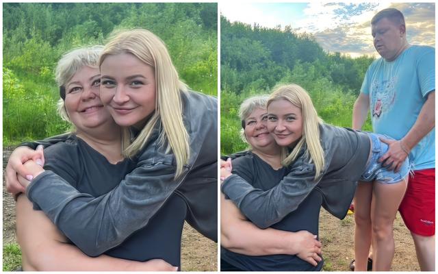 The Zoomed-In Hug meme template blank