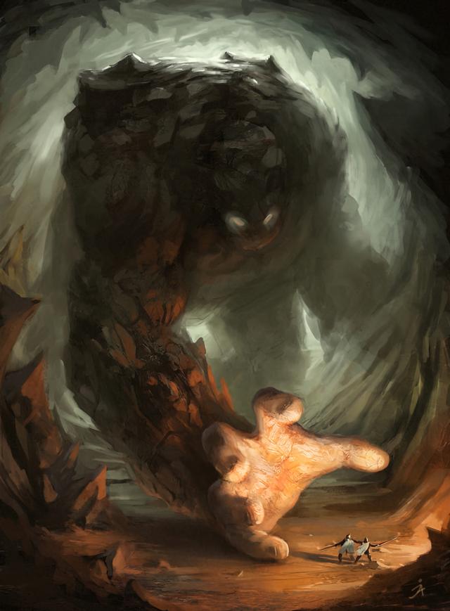 Cave Monster vs. Knights meme template blank