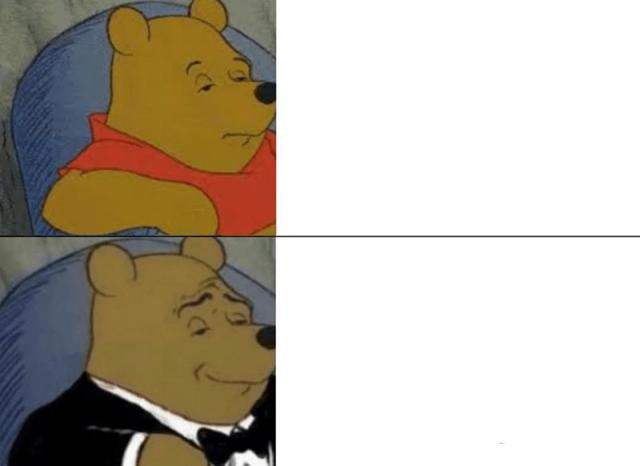 Tuxedo Winnie the Pooh meme template blank