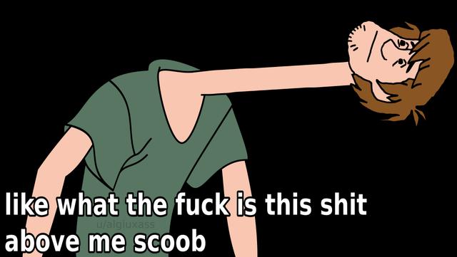 What the Fuck is This Shit Above Me Scoob meme template blank