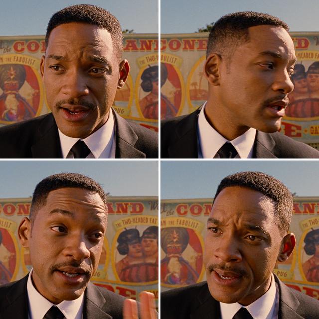 Will Smith's Men in Black 3 Realization meme template blank
