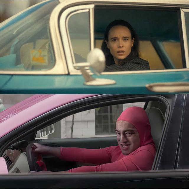 Vanya vs. Pink Guy meme template blank