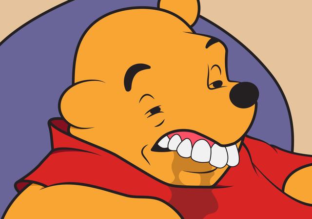 Winnie the Pooh with Teeth meme template blank