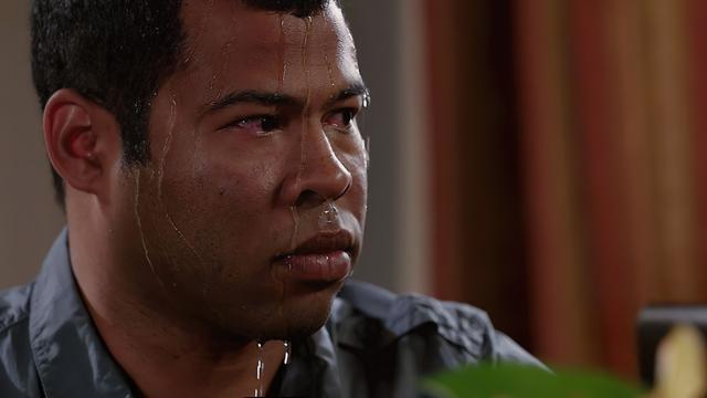 Sweating Jordan Peele meme template blank