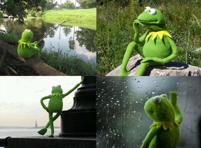 Sad Kermit meme template blank