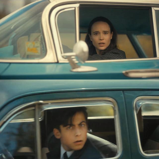 Vanya and Five Drive Past Each Other meme template blank