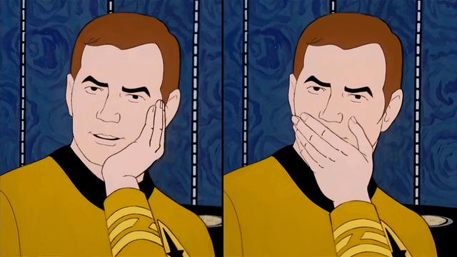 Shocked Captain Kirk meme template blank
