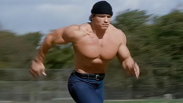 Running Arnold meme template blank