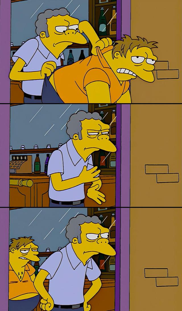 Moe Tossing Barney meme template blank