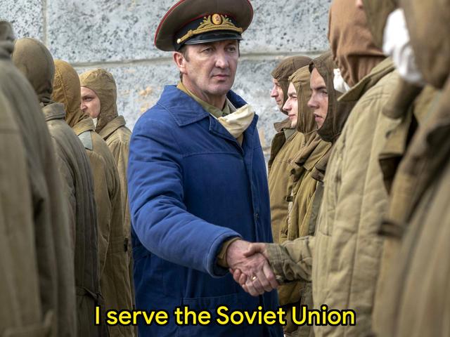 I Serve the Soviet Union meme template blank
