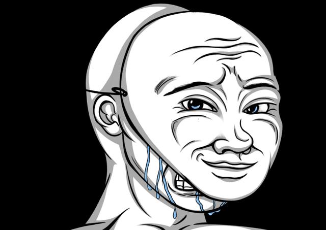 Masked Crying Wojak meme template blank