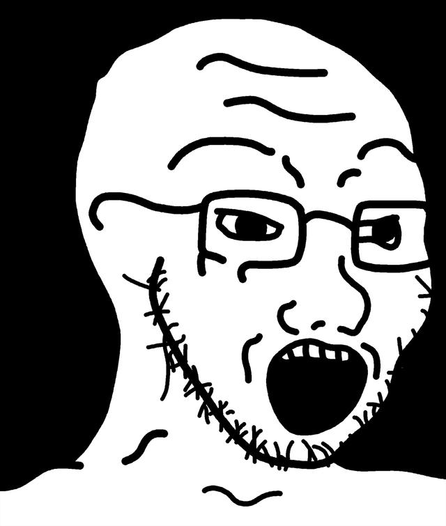 Soyboy Wojak meme template blank