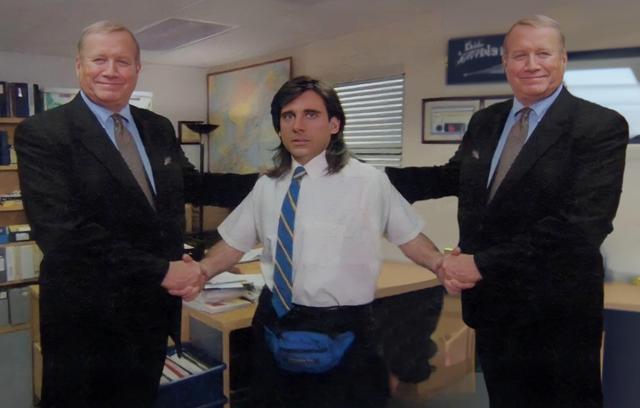 Young Michael Scott Handshake meme template blank