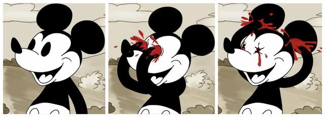 Mickey Gouging His Eyes Out meme template blank