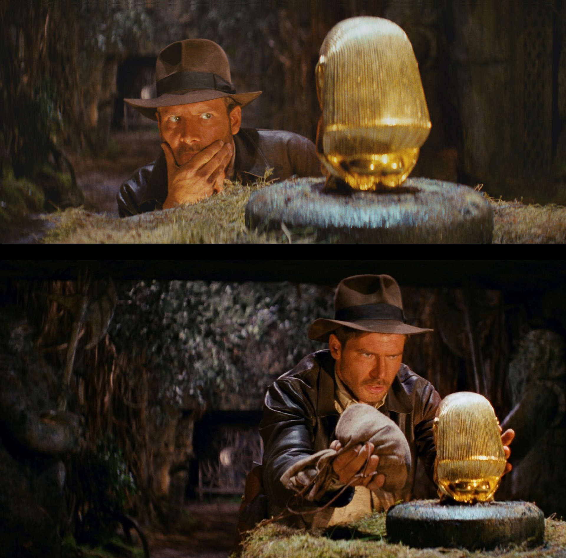 Indiana Jones Golden Idol Swap meme template blank - image format