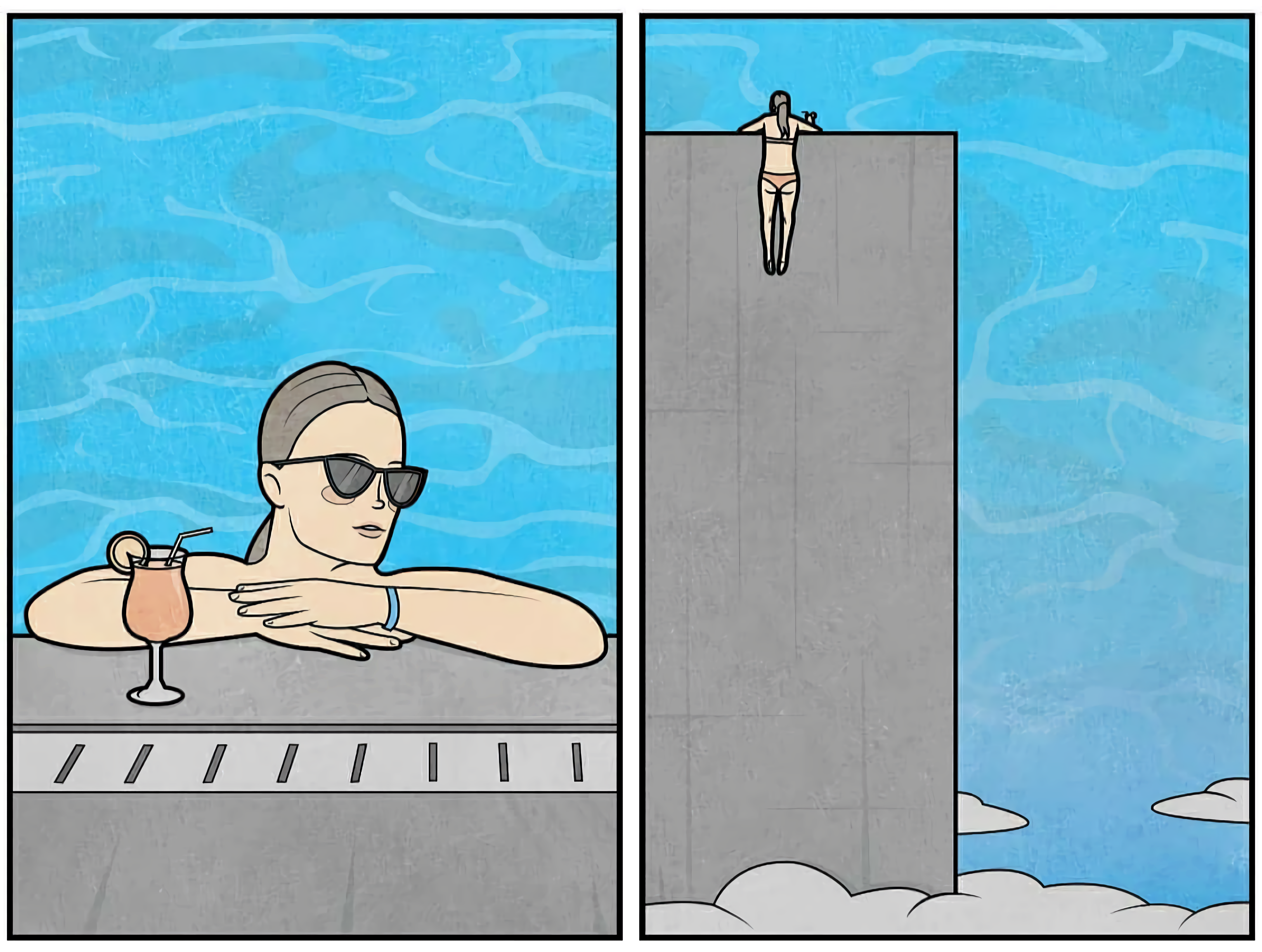 Infinity Pool vs. Reality meme template blank - image format