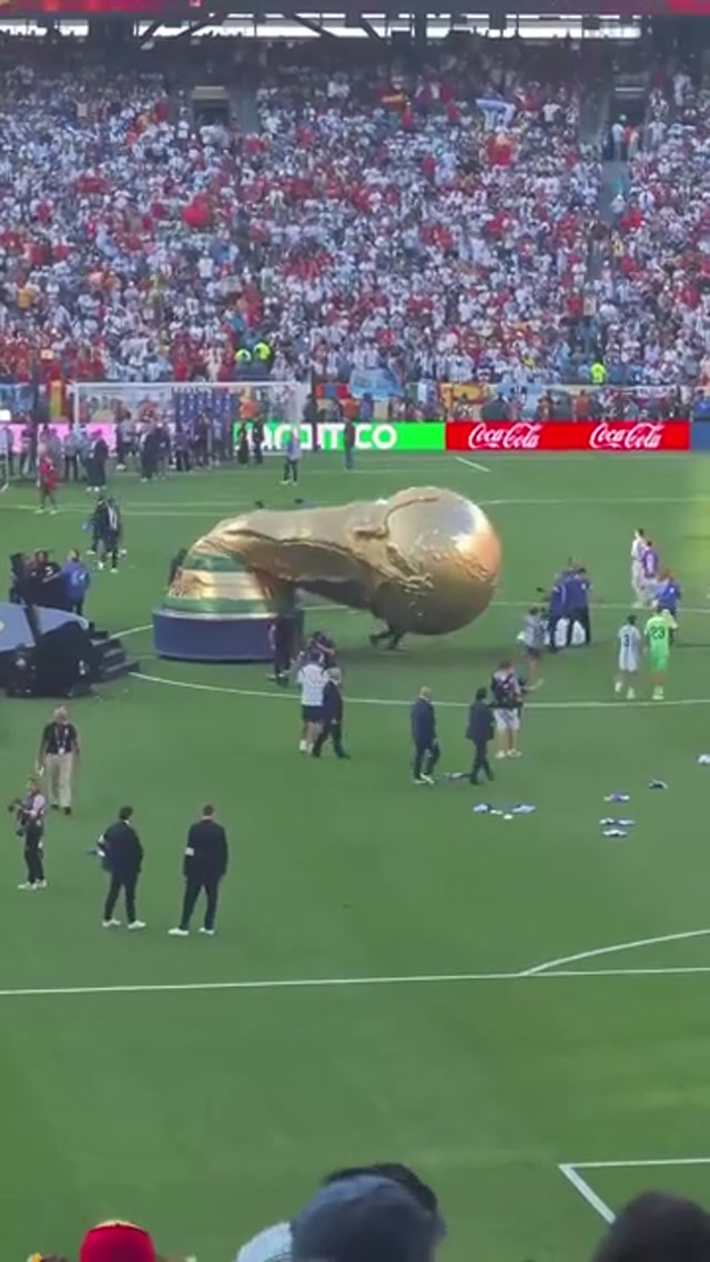 Inflatable World Cup Trophy meme template blank