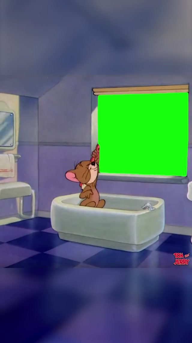 Jerry Bathing meme template blank