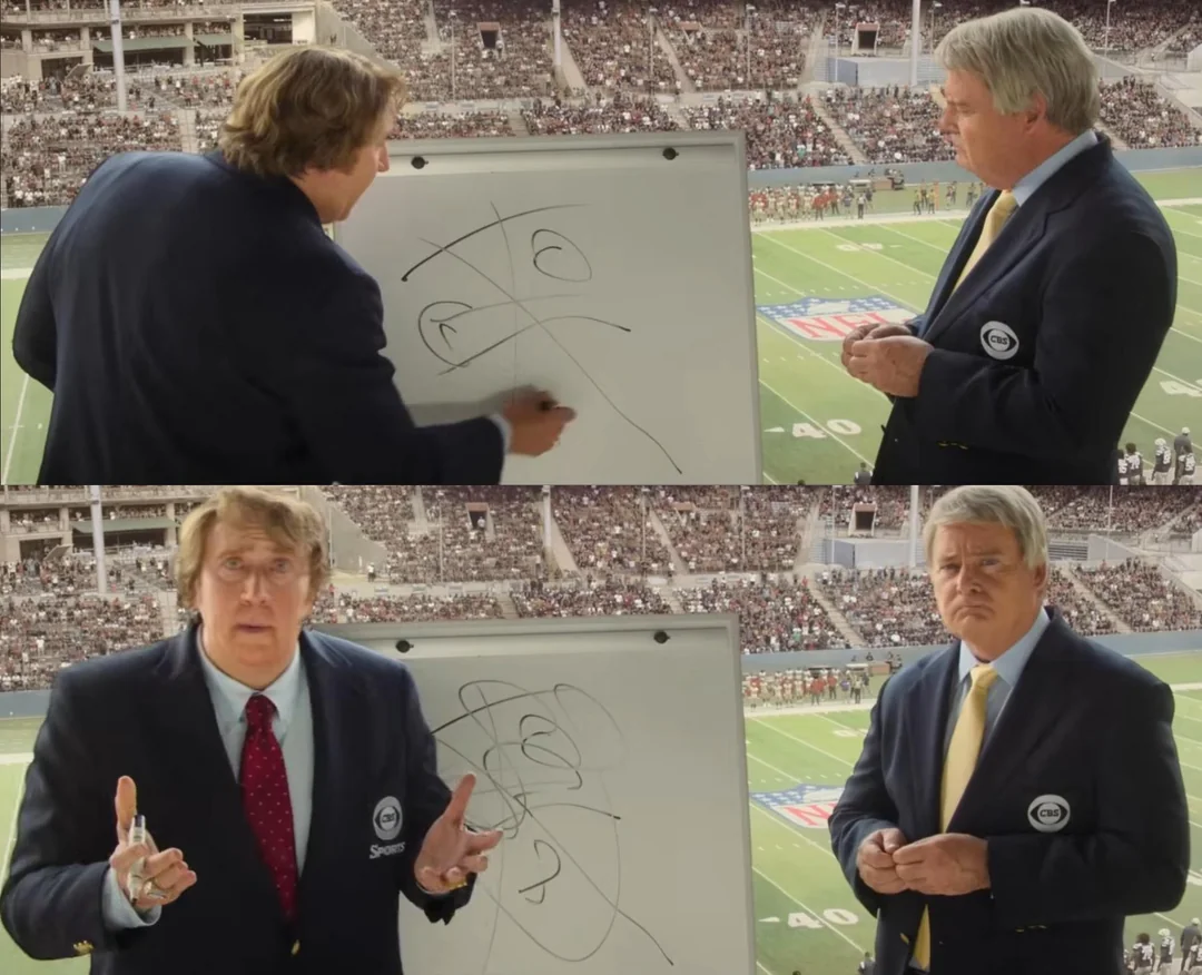 John Madden Whiteboard Telestrator meme template blank - image format