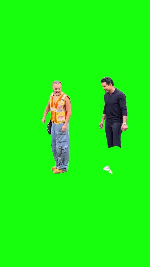 JoJo Siwa and Mario Lopez Dancing to Karma meme template blank