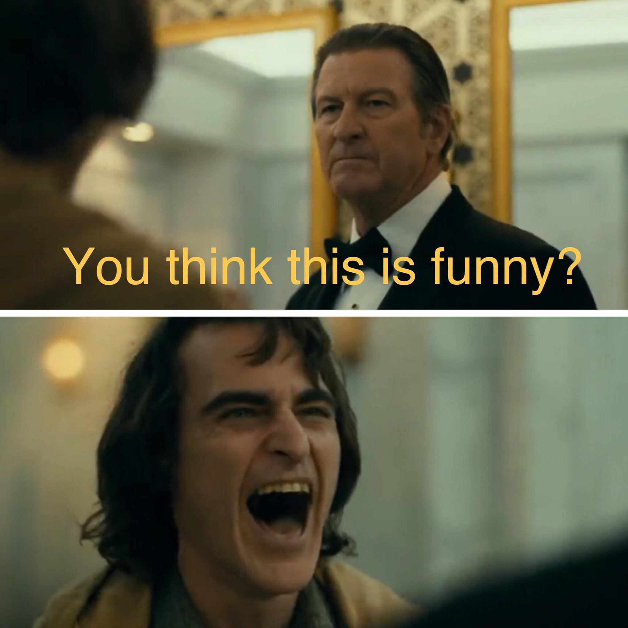 Joker Laughing meme template blank - image format
