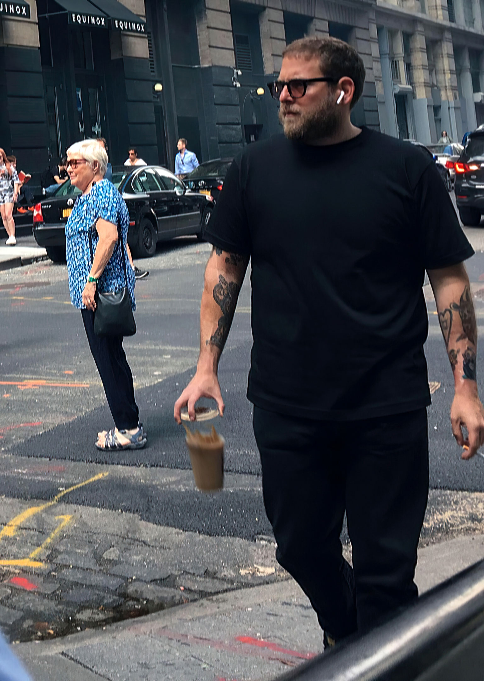 Jonah Hill Dropping Coffee meme template blank - image format