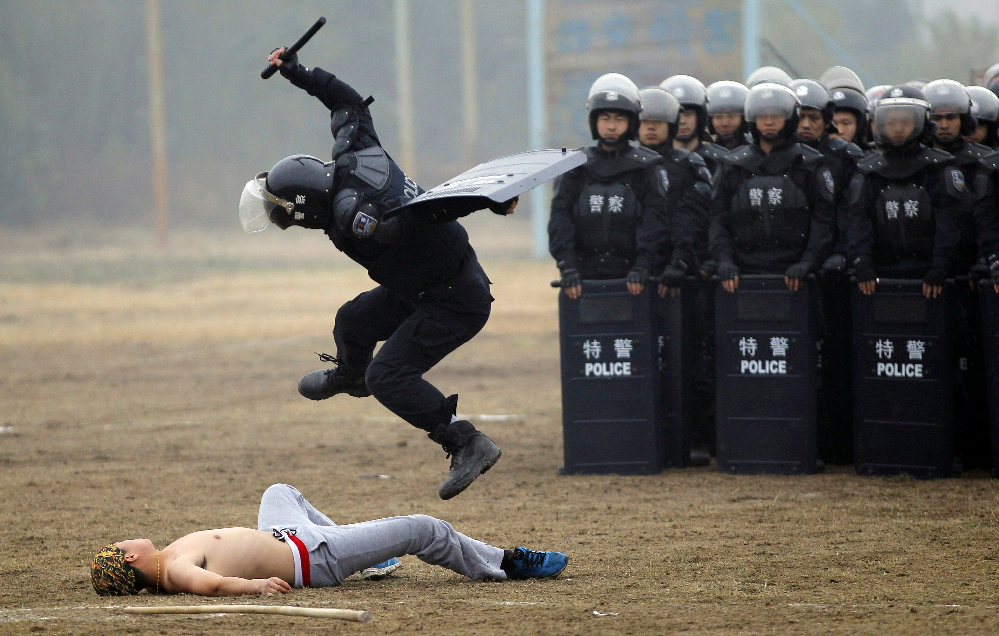 Jumping Police Officer meme template blank - image format