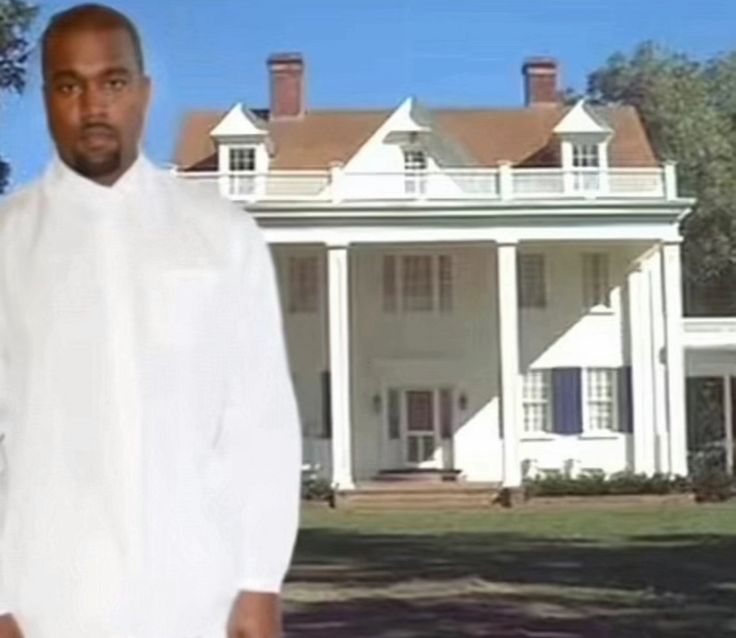 Kanye West at the Mansion meme template blank