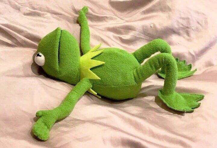 Kermit on a Bed closeup meme template blank