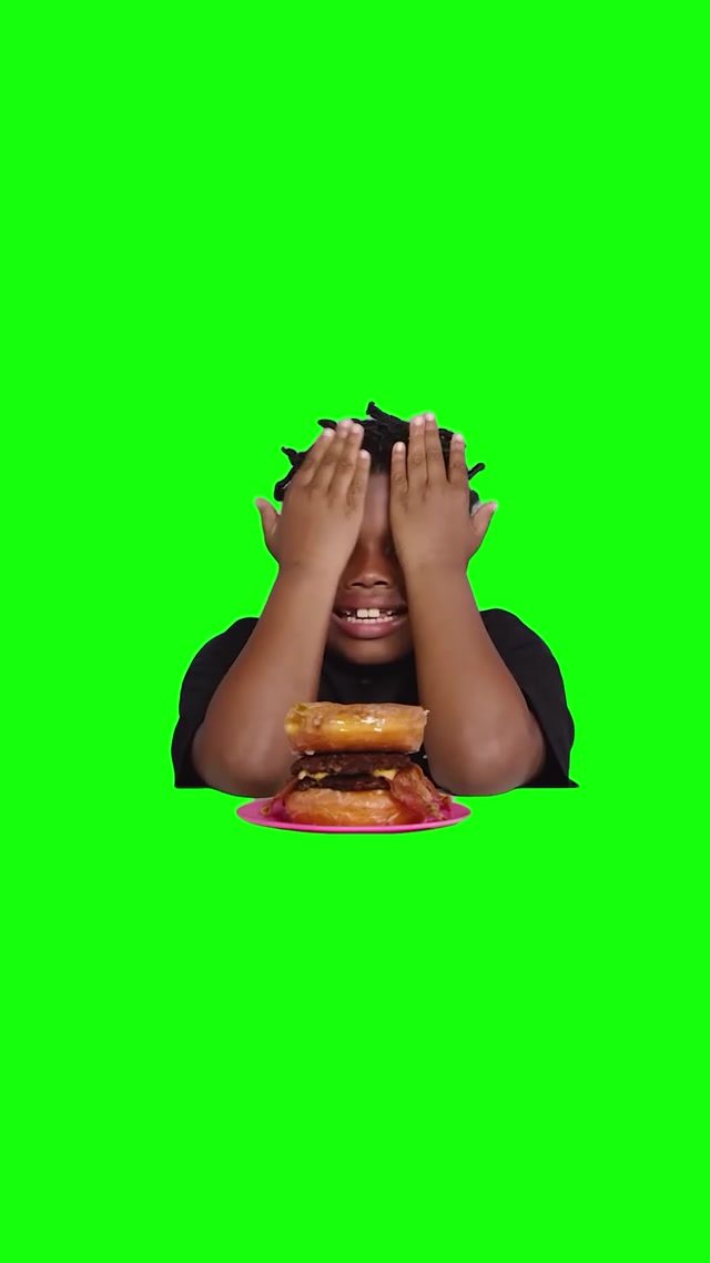 Kid Gets Excited Over Hamburger meme template blank