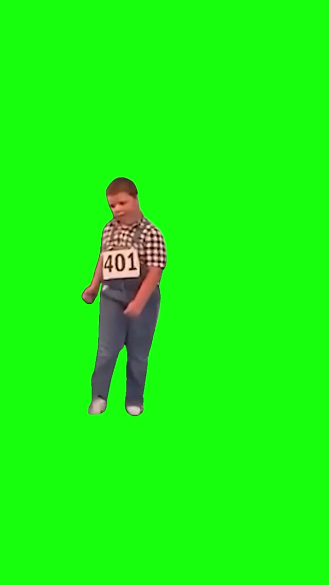 Kid in Overalls Dancing meme template blank