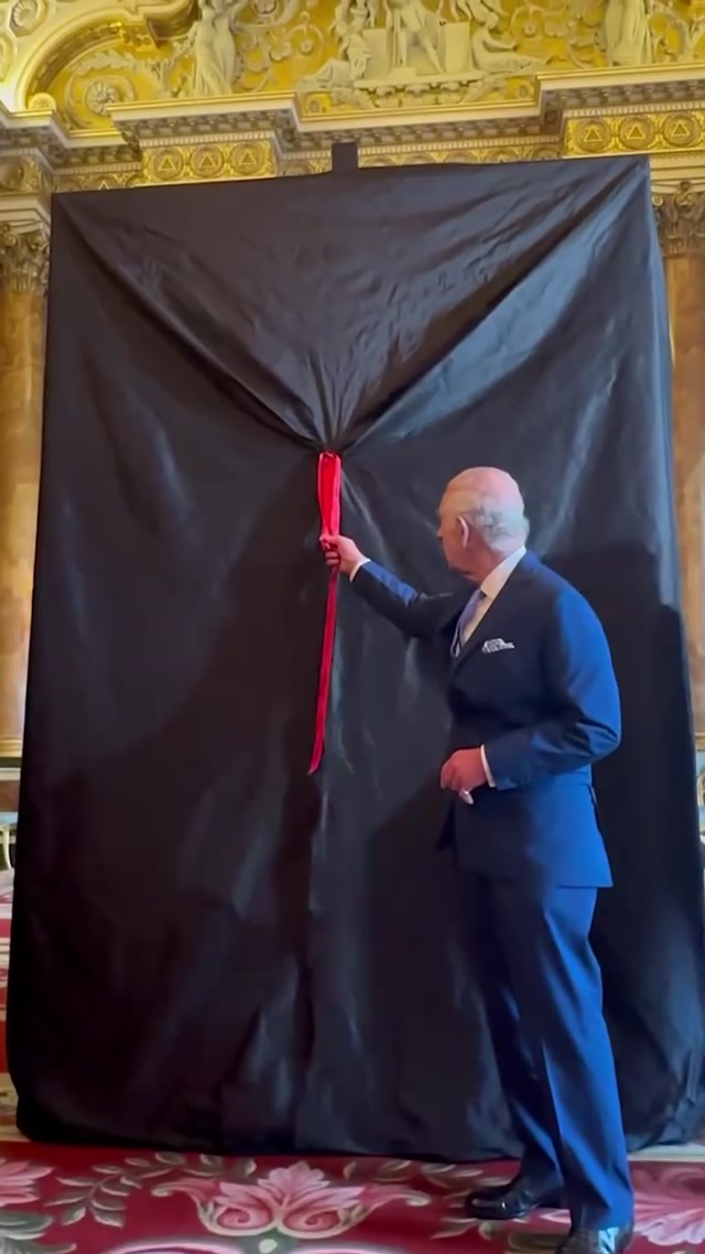 King Charles Portrait Reveal meme template blank